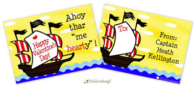 Little Lamb - Valentine's Day Exchange Cards (Pirate ship)